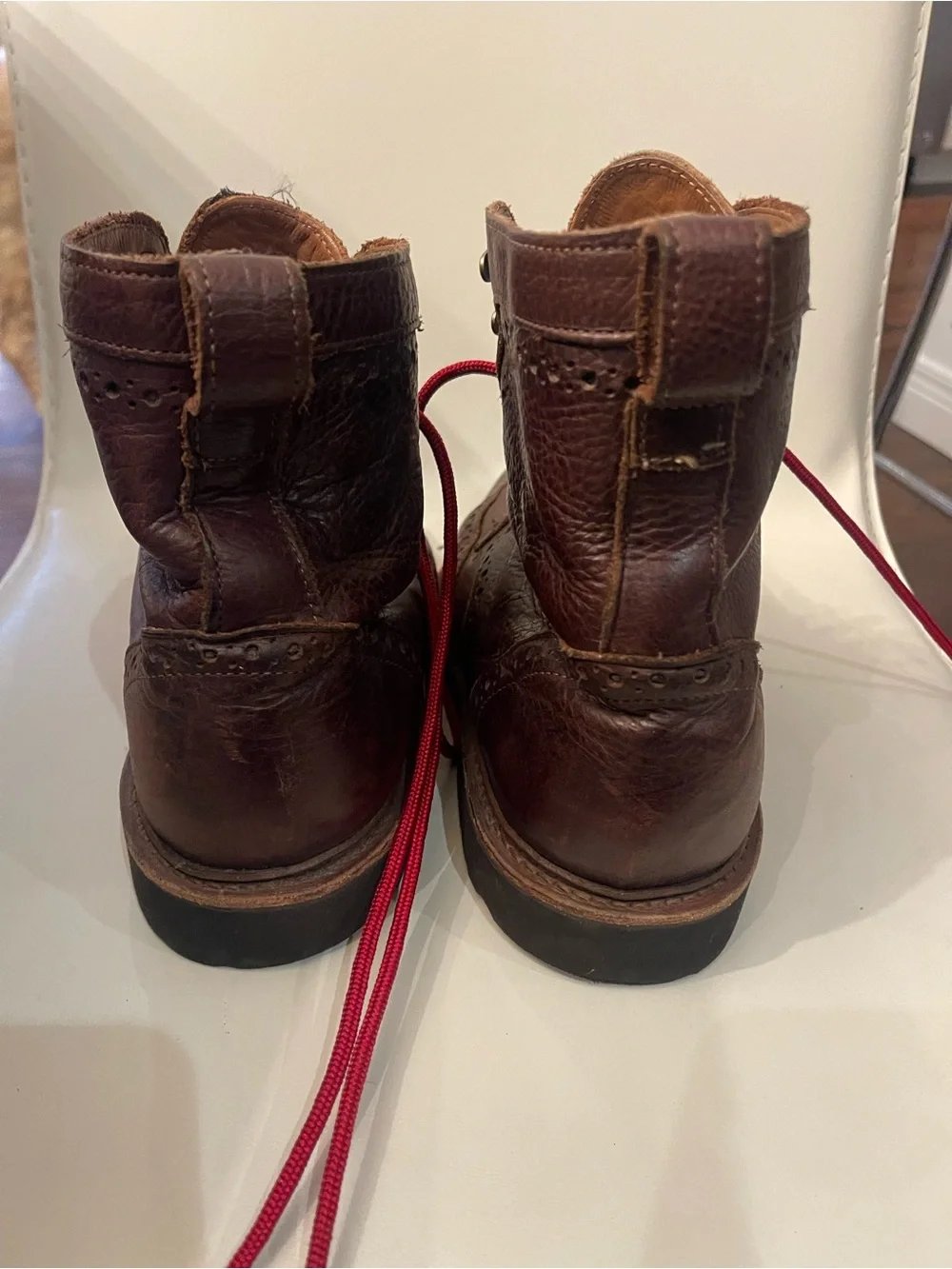 Allen Edmonds Long Branch Wingtip Boots Brown Leather Men’s 9.5 3E USA